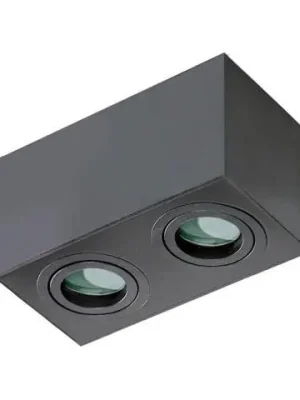 Značkový Stropní bodové přisazené svítidlo Azzardo Brant 2 Square IP44 black AZ2879 GU10 2x50W IP44 18cm hranaté černé - AZZARDO