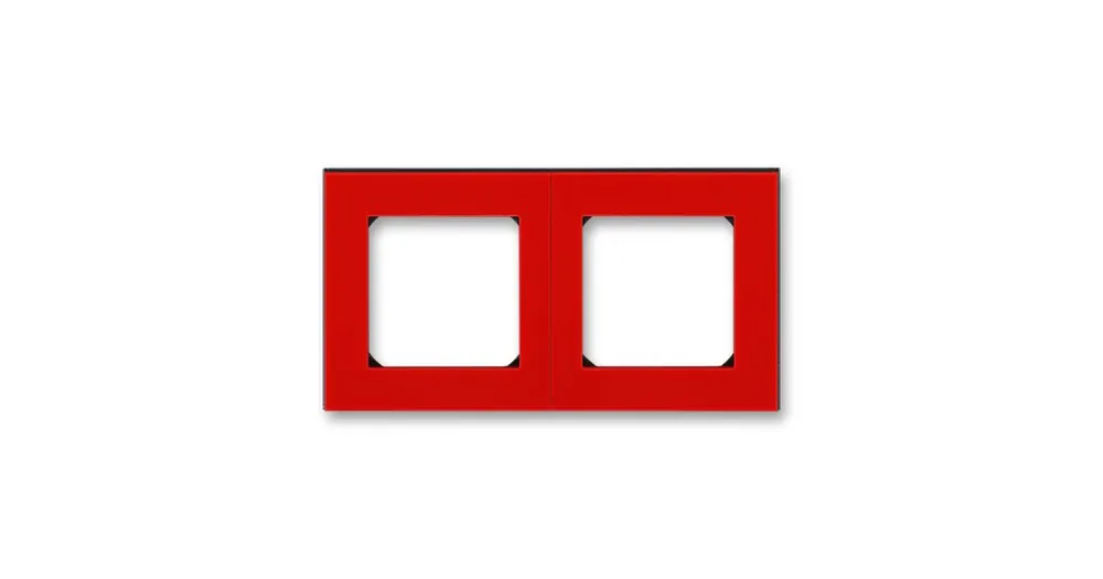 ABB 3901H-A05020 65 LEVIT Rámeček dvojnásobný, vodorovná i svislá montáž červená/kouřová černá Finální Výprodej