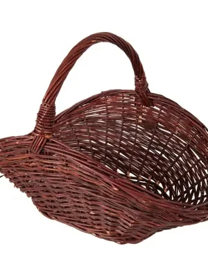 Koš na dřevo proutěný oválný, tmavý Nová Kolekce