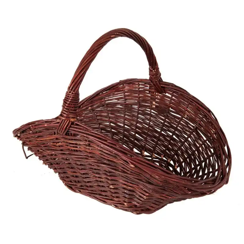 Koš na dřevo proutěný oválný, tmavý Nová Kolekce