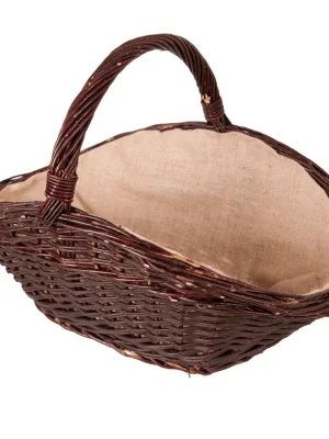 Víkendová Akce Koš na dřevo proutěný oválný, juta