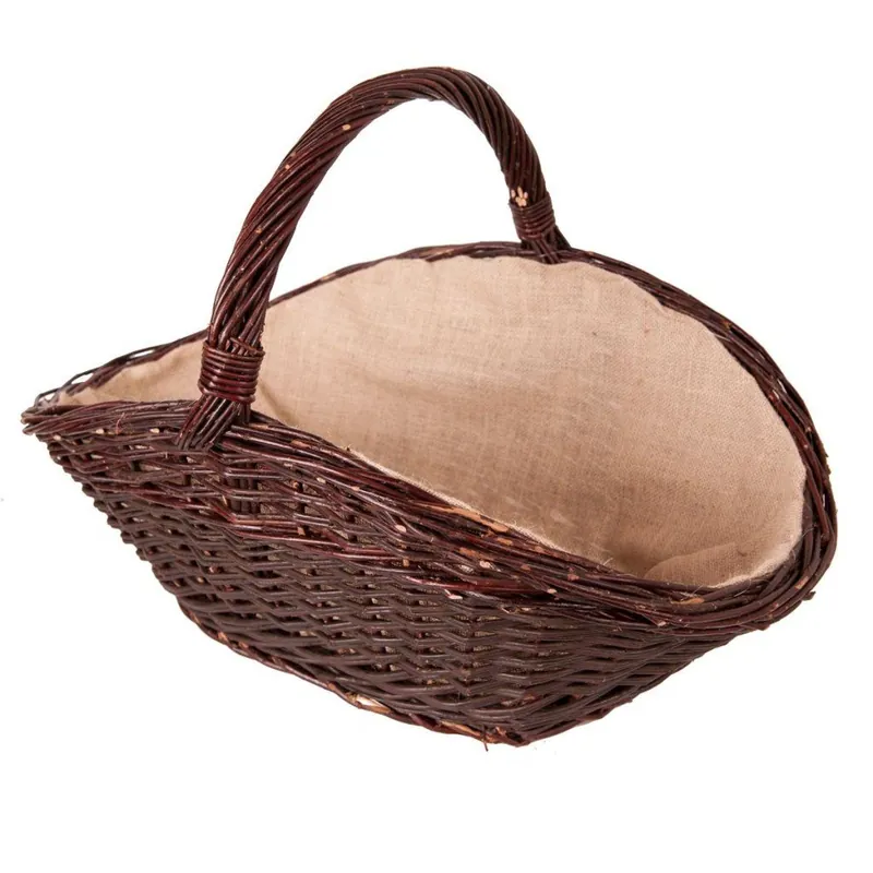 Víkendová Akce Koš na dřevo proutěný oválný, juta