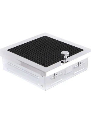 Značkový Krbová mřížka 16x16 cm, PREMIUM chrom s žaluzií