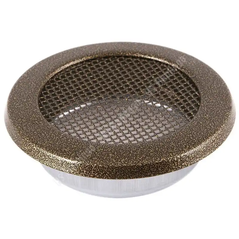 Značkový Krbová mřížka kulatá 125mm staré zlato