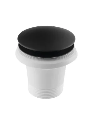 Značkový POLYSAN vanová výpust 6/4", Click Clack, pro vany bez přepadu, černá mat, 71704B