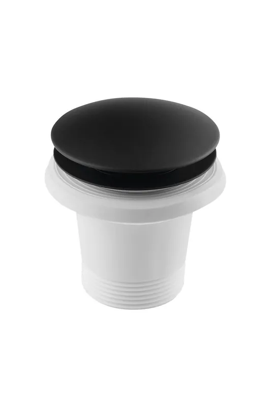 Značkový POLYSAN vanová výpust 6/4", Click Clack, pro vany bez přepadu, černá mat, 71704B