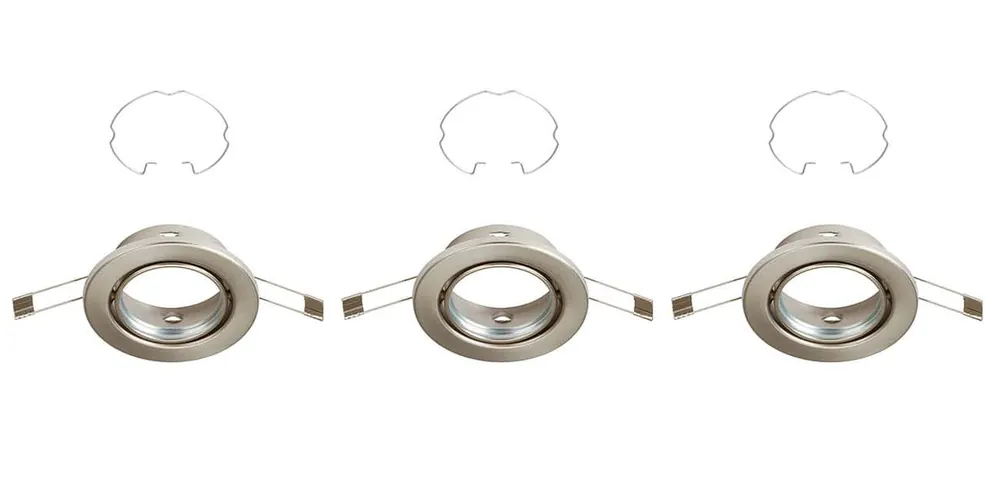 3ks sada vestavné svítidlo, pr. 8,6 cm, matný nikl - BRILONER Must-Have