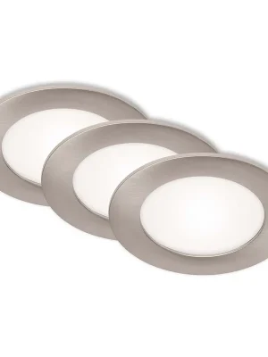 3ks sada LED vestavné svítidlo, pr. 12 cm, 7 W, matný nikl - BRILONER Nejlepší Volba
