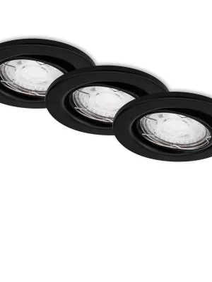 3ks LED vestavné svítidlo, pr. 8,6 cm, 5 W, černá - BRILONER Omezená Nabídka