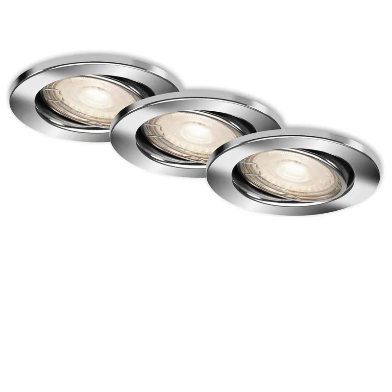 3ks LED vestavné svítidlo, pr. 8,6 cm, 5 W, chrom - BRILONER Pouze Dnes