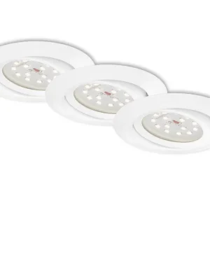 3ks sada LED vestavné svítidlo, pr. 8,2 cm, 3,5 W, bílé - BRILONER Sleva