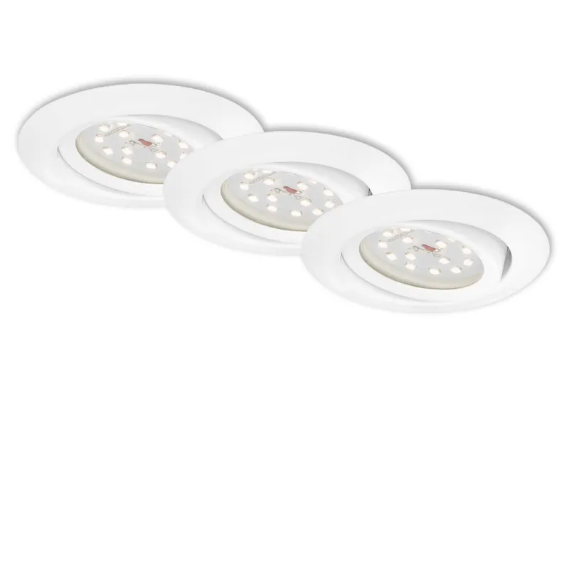3ks sada LED vestavné svítidlo, pr. 8,2 cm, 3,5 W, bílé - BRILONER Sleva