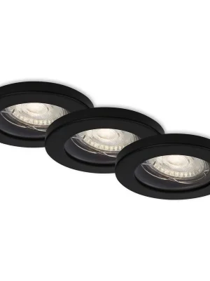 3ks sada LED vestavné svítidlo, pr. 8,5 cm, 5 W, 400 lm, černá - BRILONER Hit Sezóny