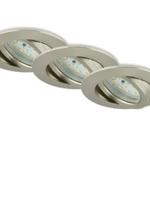 3ks sada LED vestavné svítidlo, pr. 8,2 cm, 4,8W, matný nikl - BRILONER Nejprodávanější