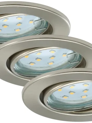 3ks sada LED vestavné svítidlo, pr. 8,6 cm, 3 W, matný nikl - BRILONER Objednat Nyní