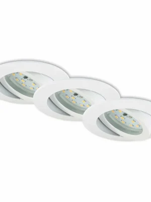3ks sada LED vestavné svítidlo, pr. 8,2 cm, 5,5 W, bílé - BRILONER Horká Nabídka