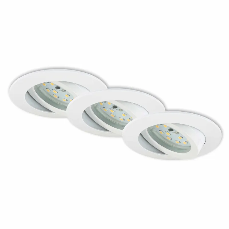 3ks sada LED vestavné svítidlo, pr. 8,2 cm, 5,5 W, bílé - BRILONER Horká Nabídka