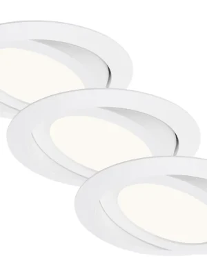 Akce 3ks sada LED vestavné svítidlo, pr. 14 cm, 6,4 W, bílé - BRILONER