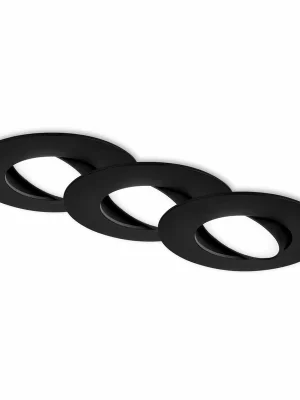 3ks sada LED vestavné svítidlo, 9 cm, 4,9W, 480lm černá - BRILONER Vrácení Zdarma