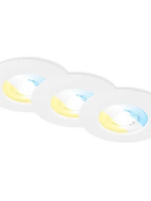 3ks sada CCT vestavné svítidlo, 9 cm, 4,9W, 580lm, bílé - BRILONER Zlevněný